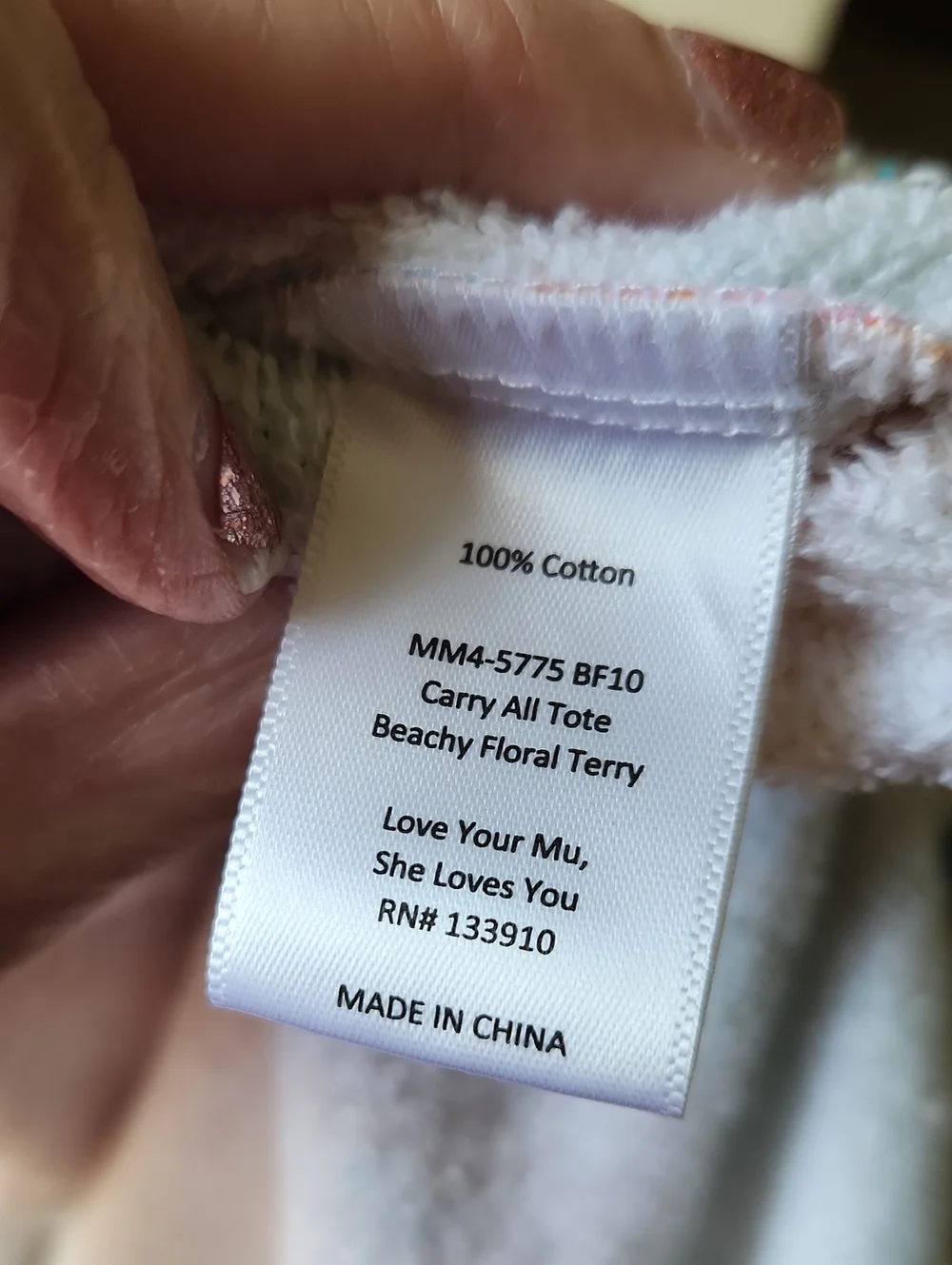 Show Me Your MUMU Floral Bag Tote Terrycloth Resortwear